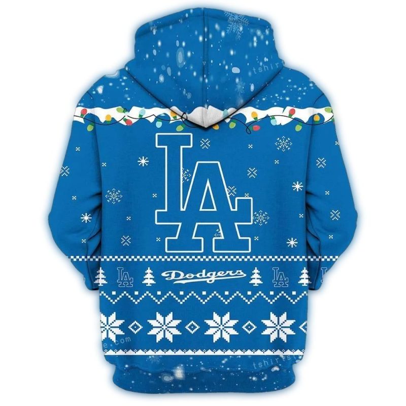 Los Angeles Dodgers Snoopy Merry Christmas All Over Print Hoodie - Image 3