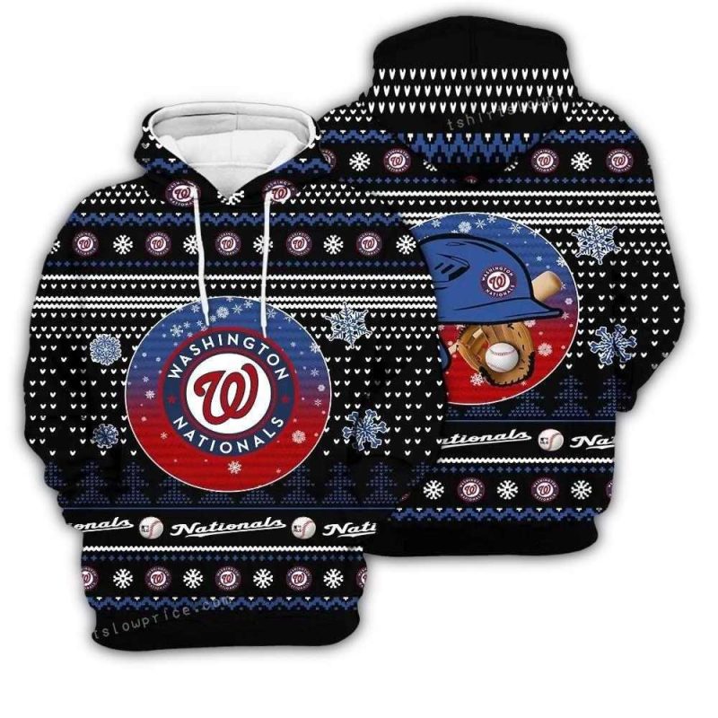 Merry Christmas Washington Nationals All over Print Hoodie 1