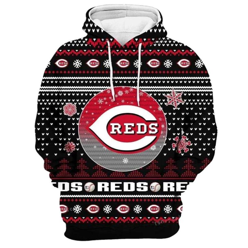 Merry christmas cincinnati reds 2 All Over Print Hoodie