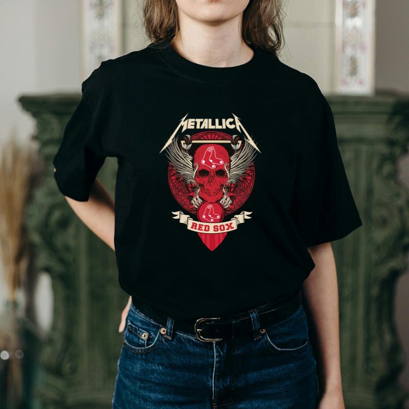 Boston Red Sox Skull Graphic T-Shirt for Fans and Collectors - Image 2