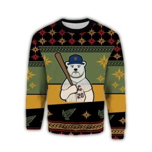 Mets Polar Bear Pete Alonso Ugly Christmas Sweater For Fans