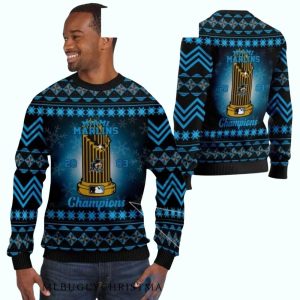 Miami Marlins 2003 Champions Trophy Ugly Sweater For Fans