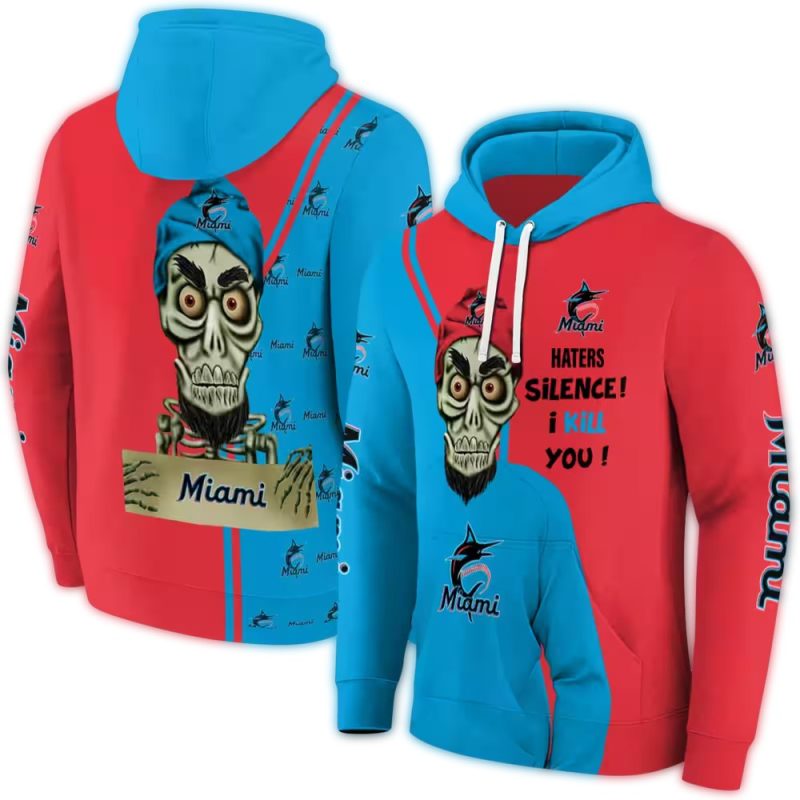 Miami Marlins Achmed Skull AOP Hoodie 1