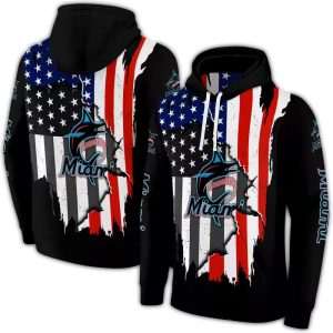 Miami Marlins All Over Print Hoodie - American Pride Design