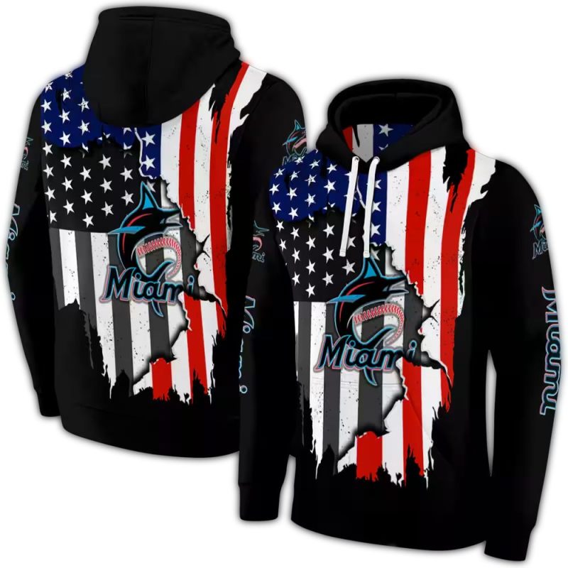 Miami Marlins American Pride AOP Hoodie 1