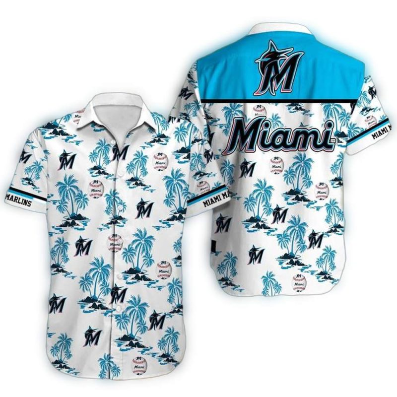 Miami Marlins Beach Vibe Pattern Hawaiian Shirt 1