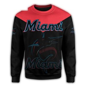 Miami Marlins Bold Black & Red Logo Ugly Christmas Sweater