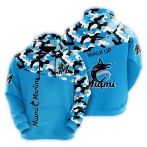 Camo Print Miami Marlins Hoodie - Stylish And Comfortable Fan Gear