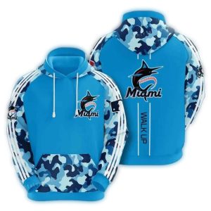 Miami Marlins Camo All Over Print Hoodie For Fans And Gamers