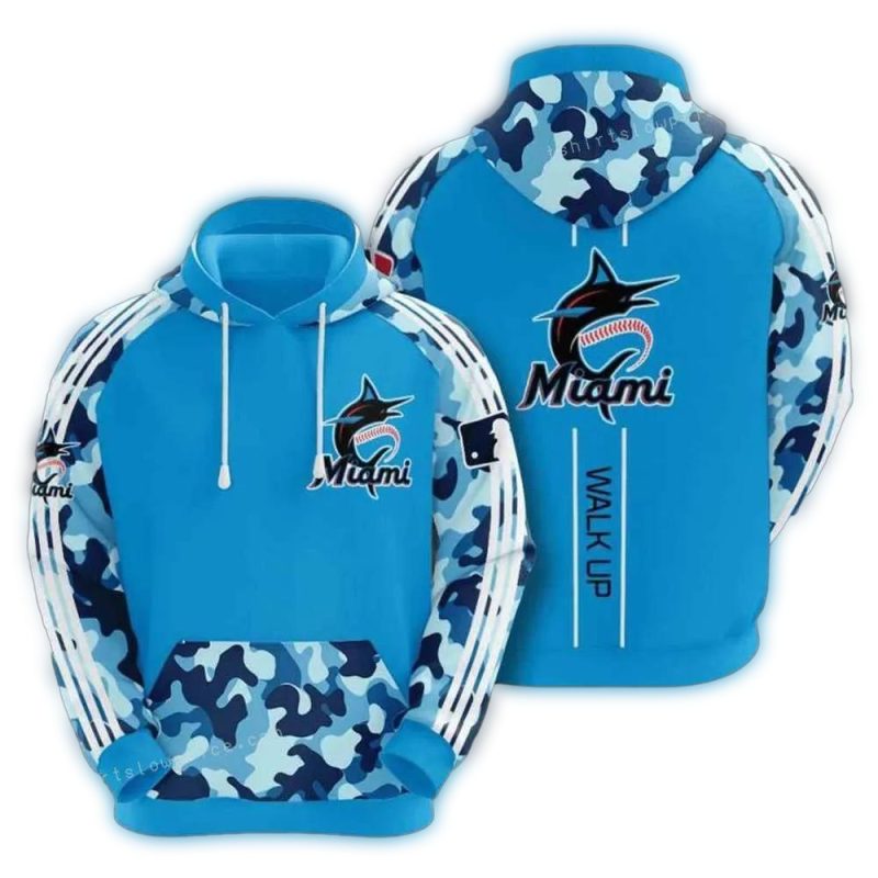 Miami Marlins Camo Walk Up AOP Hoodie 1