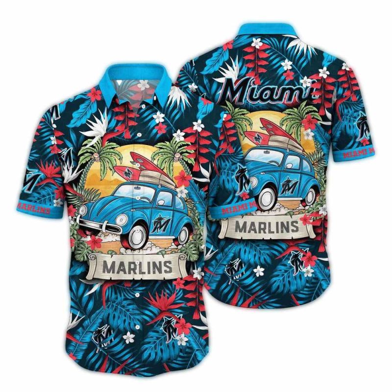 Miami Marlins Camping Summer Vacation Hawaiian Shirt 1