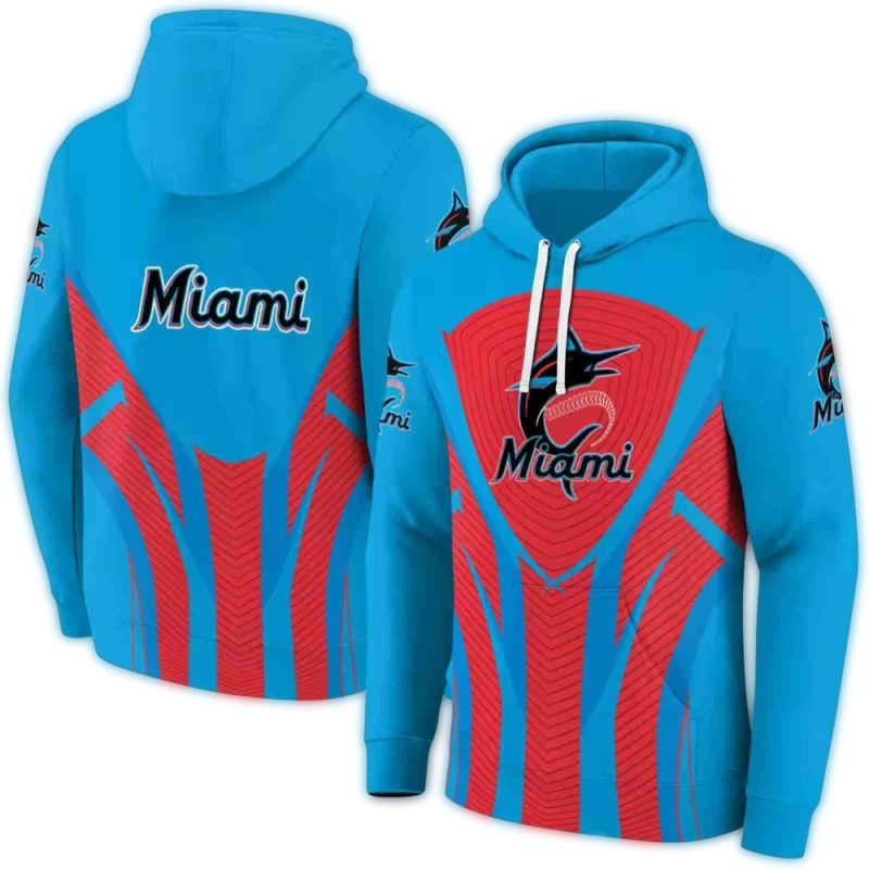 Miami Marlins Concentric Lines AOP Hoodie 1