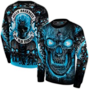 Demonic Skull Miami Marlins All Over Print Sweatshirt For Fans