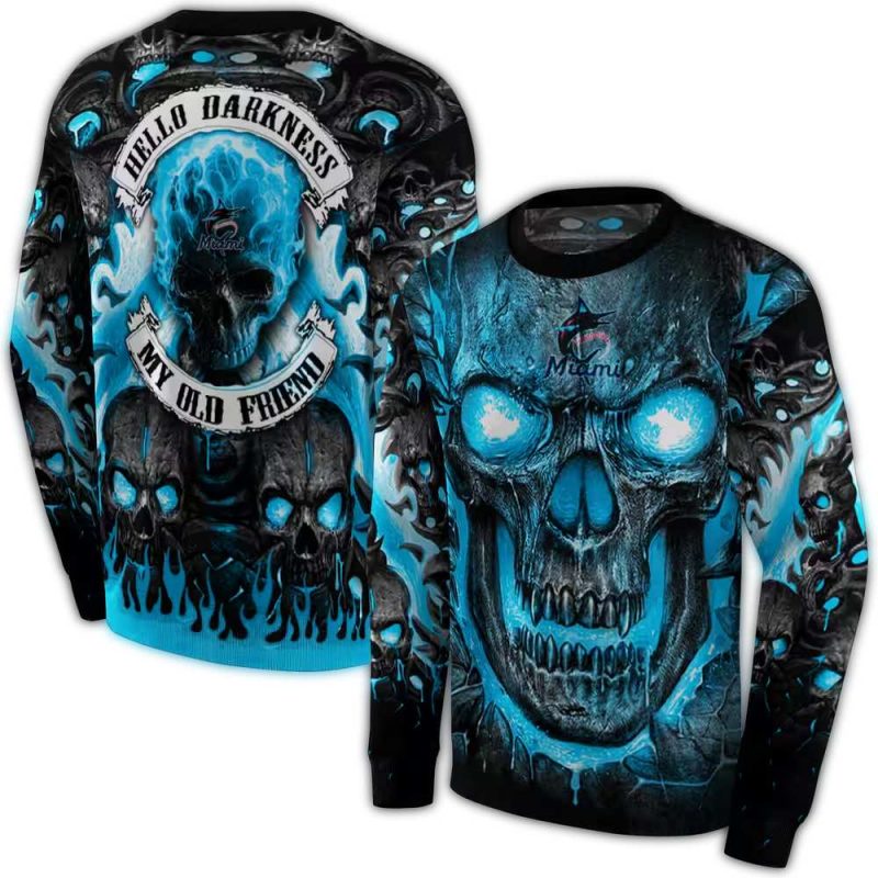 Miami Marlins Demonic Skull AOP Sweatshirt 1