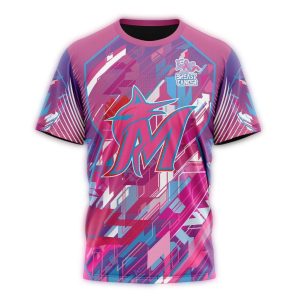 Miami Marlins Fearless Against Breast Cancer All-Over Print T-Shirt