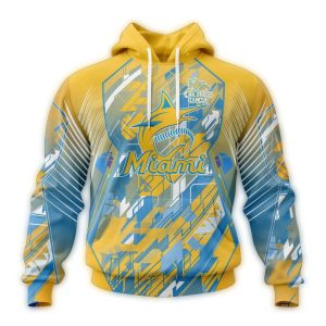Miami Marlins Fearless Childhood Cancer Awareness All-Over Print Hoodie