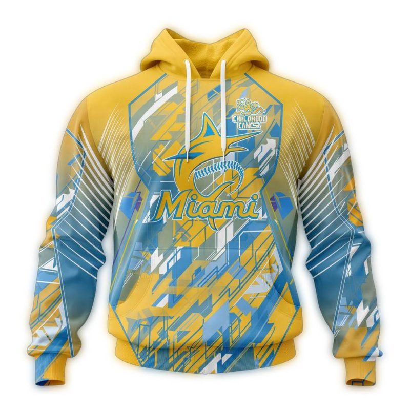 Miami Marlins Fearless Against Childhood Cancers AOP Hoodie 1