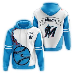 Miami Marlins All-Over Print Hoodie - Fireball Design For Fans