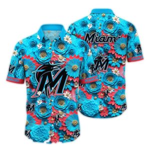 Miami Marlins Floral Blossom Hawaiian Shirt For Men And Women