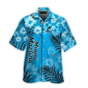 Miami Marlins Floral Hawaiian Shirt - Vibrant Summer Style