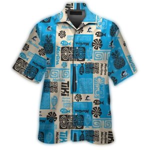 Vintage Miami Marlins Fruit & Fish Pattern Hawaiian Shirt For Men