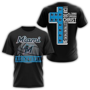 Miami Marlins All-Over Print T-Shirt - I Can Do All Things Through Christ