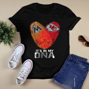 Miami Marlins Kansas City Chiefs It'S In My Dna T-Shirt For Fans