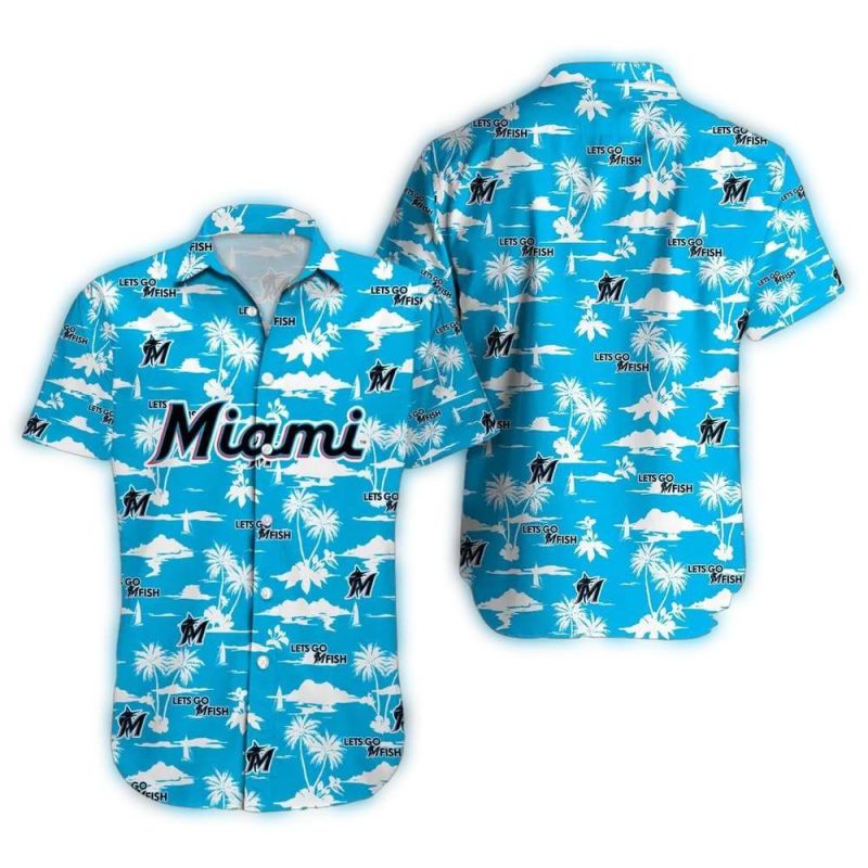 Miami Marlins Logo Beach Vibes Hawaiian Shirt 1