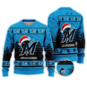 Miami Marlins Christmas Sweater - Santa Ugly Holiday T-Shirt