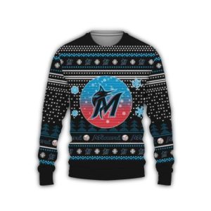Miami Marlins Logo Pattern Classic Ugly Sweater For Fans