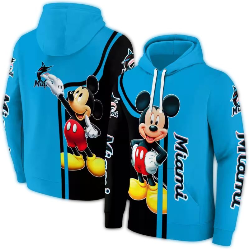 Miami Marlins Mickey Mouse AOP Hoodie 1