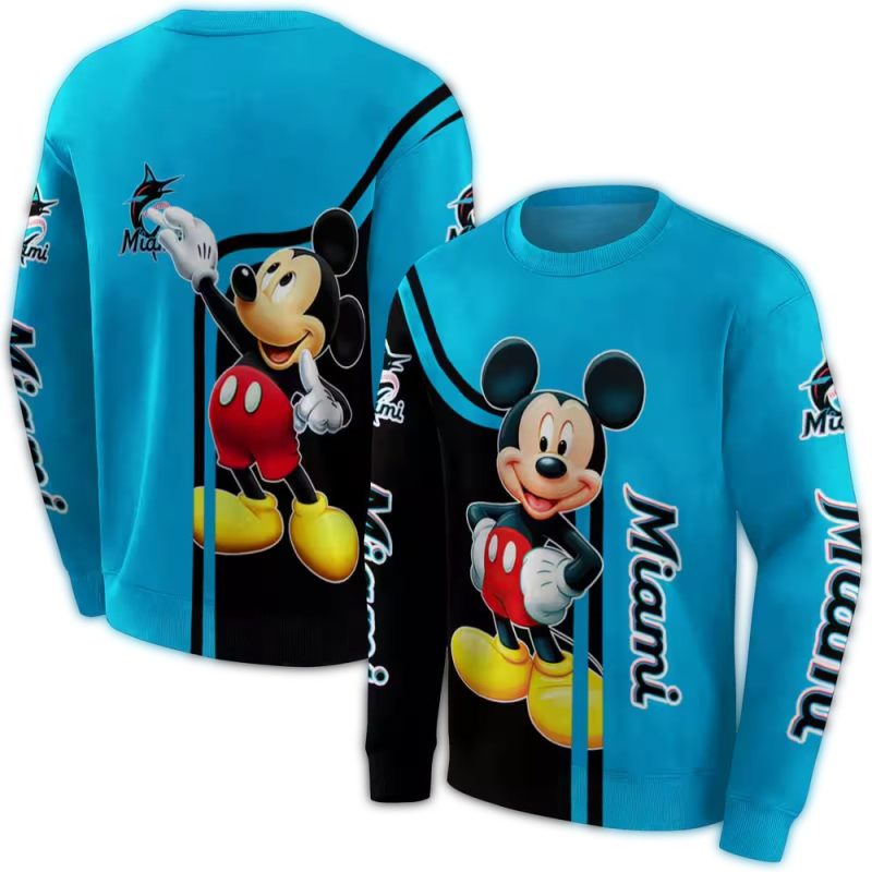 Miami Marlins Mickey Mouse AOP Sweatshirt 1