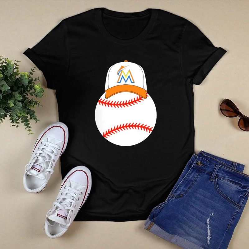 Miami Marlins Mickey Mouse Ears Baseball Hat Classic T Shirt Black 1