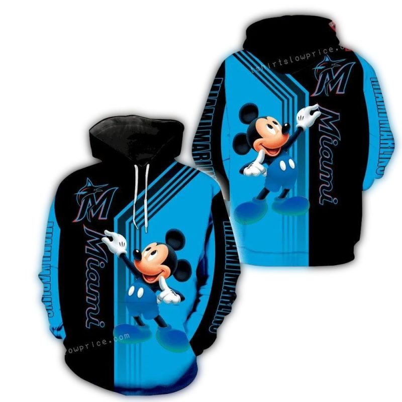 Miami Marlins Mickey Mouse Paint AOP Hoodie 1