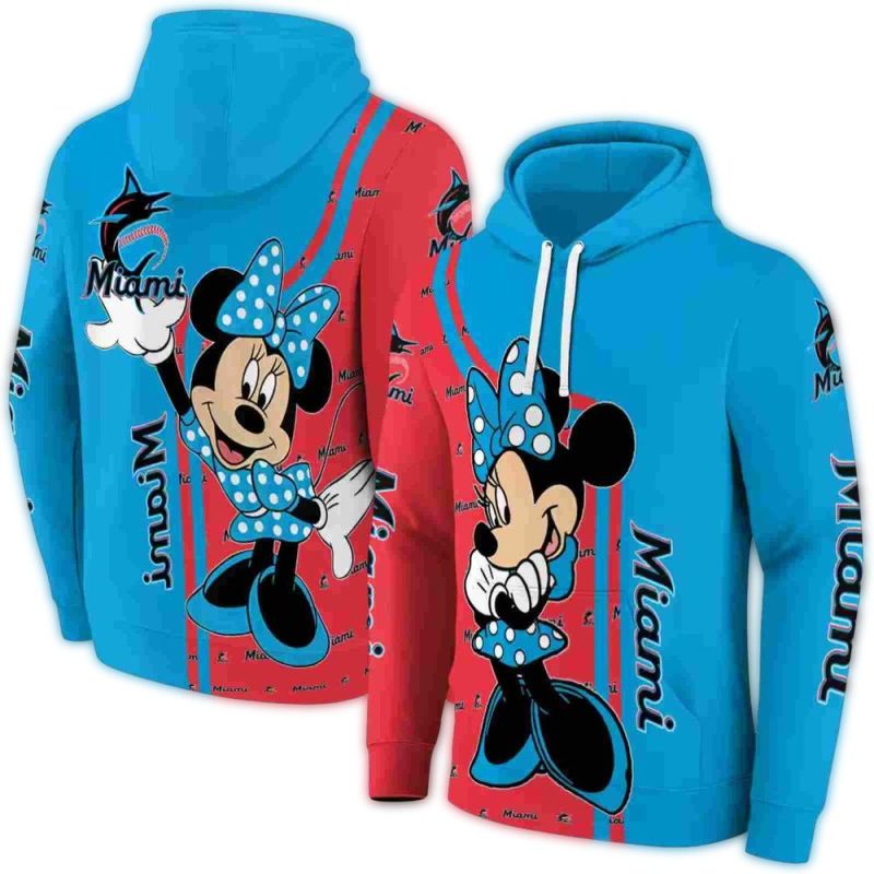 Miami Marlins Minnie Mouse AOP Hoodie 1