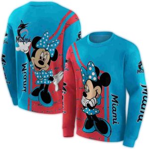 Miami Marlins Minnie Mouse All-Over Print Sweatshirt For Fans