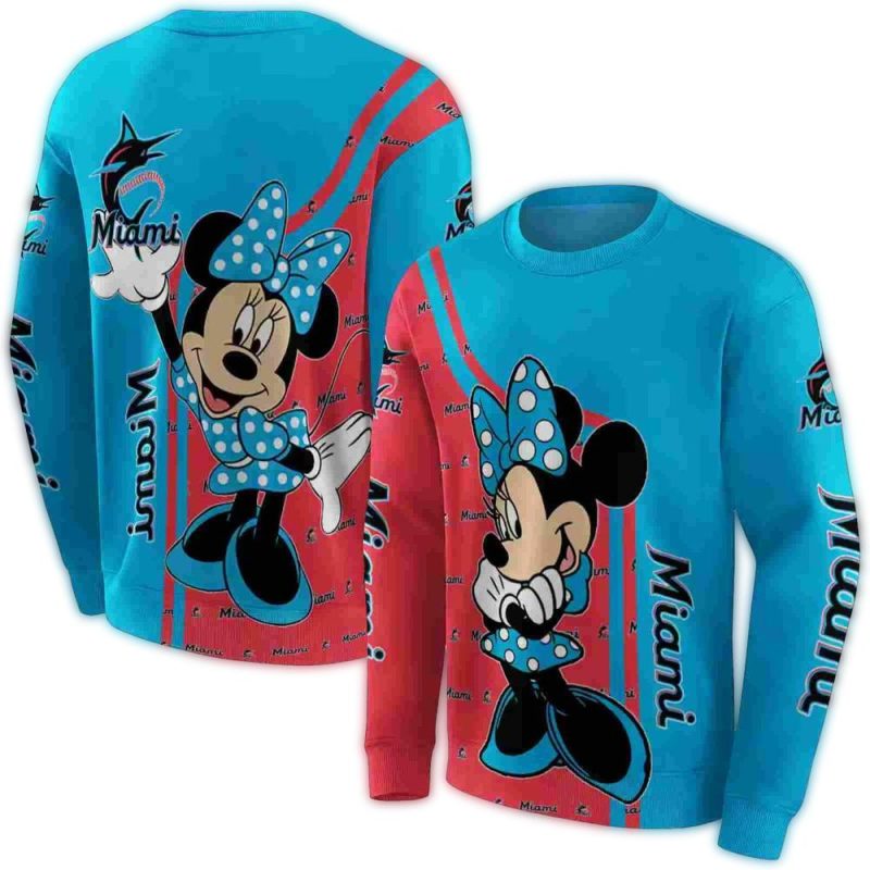 Miami Marlins Minnie Mouse AOP Sweatshirt 1