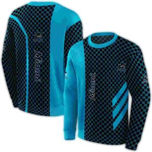 Miami Marlins Monogram All-Over Print Sweatshirt For Fans