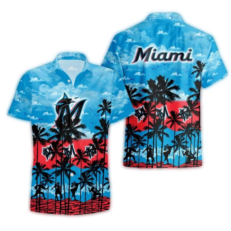 Miami Marlins Palm Paradise Tropical Hawaiian Shirt 1