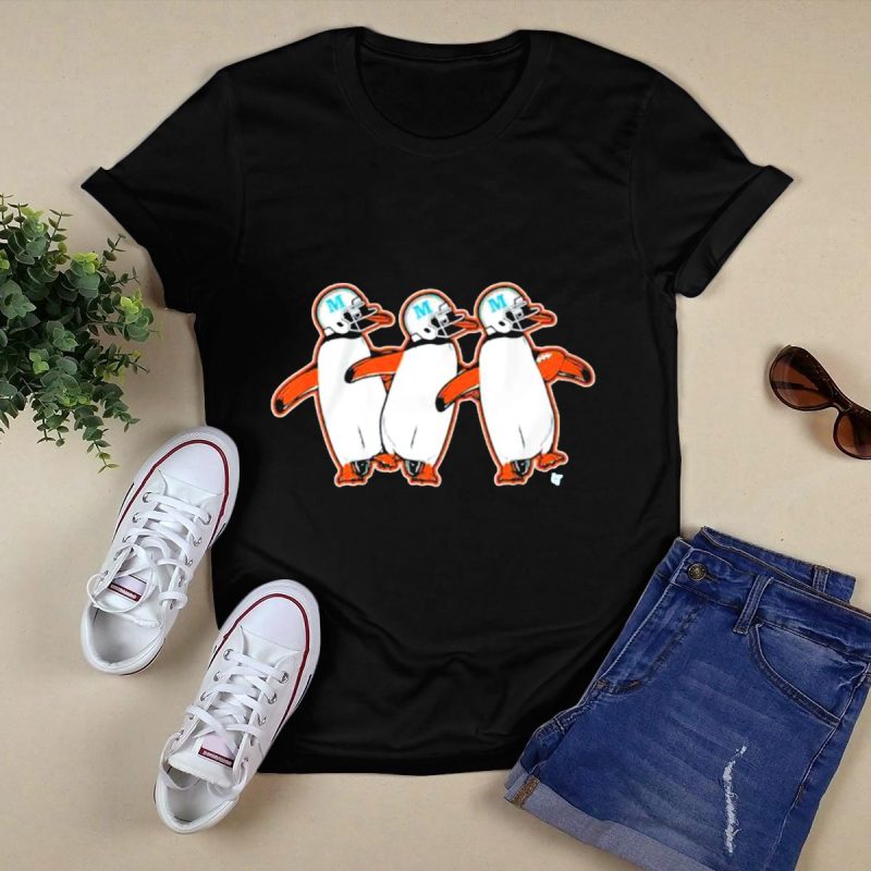 Miami Marlins Penguin Helmet Dance T Shirt Black 1
