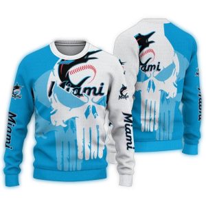 Miami Marlins Skull Punisher Ugly Christmas Sweater For Fans