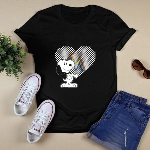 Miami Marlins Snoopy Heart Graphic Tee | Classic Peanuts T-Shirt