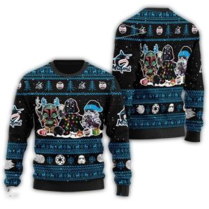 Miami Marlins Star Wars Bounty Hunters Christmas Sweater For Men