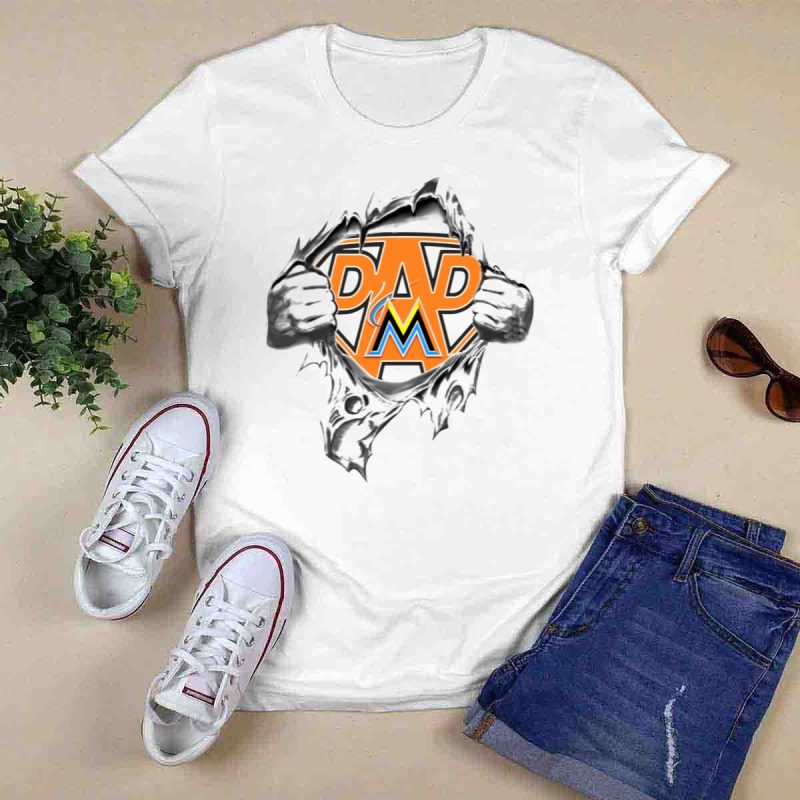Miami Marlins Super Dad Hero T Shirt 0