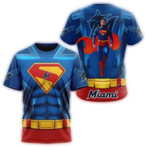 Miami Marlins Superman Graphic T-Shirt – All Over Print Design