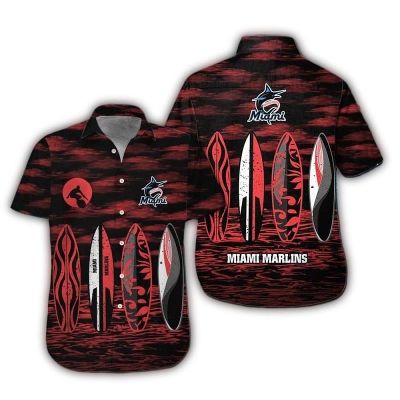 Miami Marlins Surf Beach Tropical Hawaiian Shirt 1
