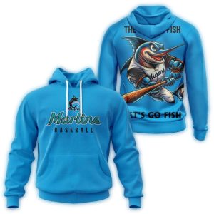 Miami Marlins Let'S Go Fish All-Over Print Hoodie For Fans