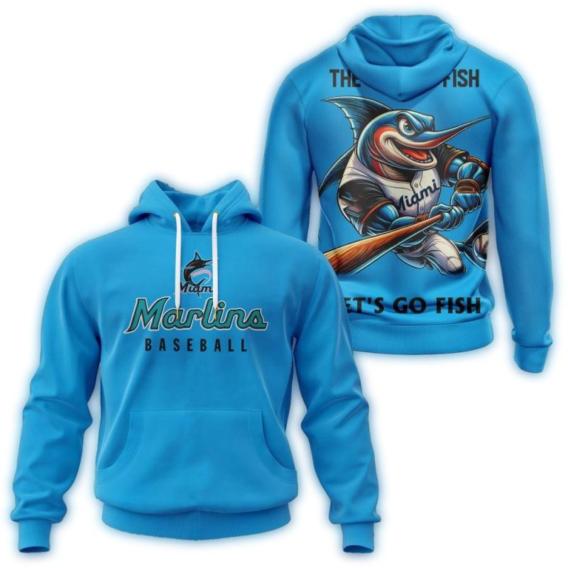 Miami Marlins The Fightin Fish Lets Go Fish AOP Hoodie 1