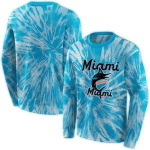 Miami Marlins Tie Dye Sweatshirt | All Over Print Design For Fans