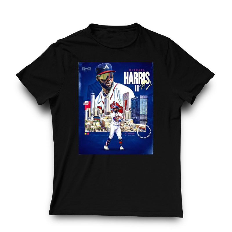 Michael Harris Ii Atlanta Braves Skyline Signature Series T-Shirt - Image 3